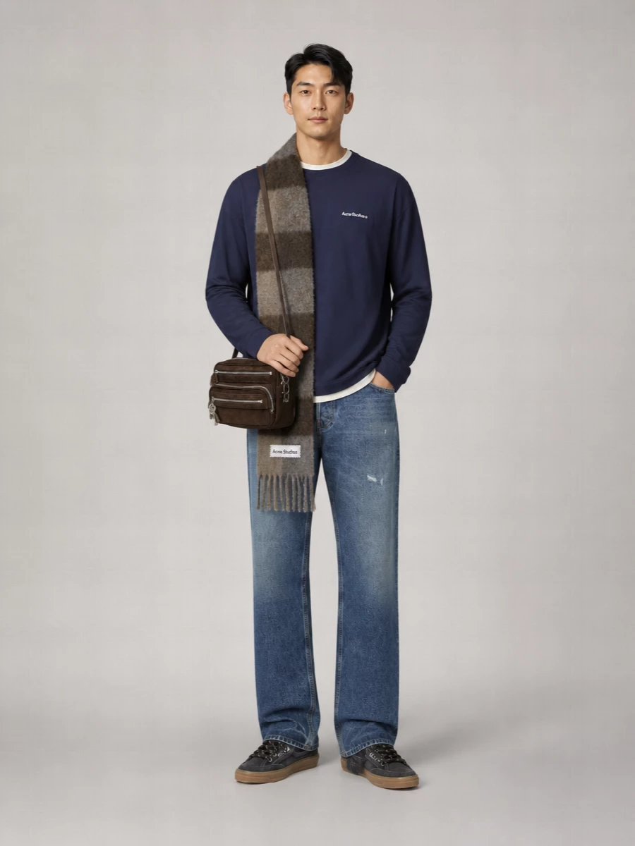Acne Studios Denim Mid-Rise Wide-Leg Jeans