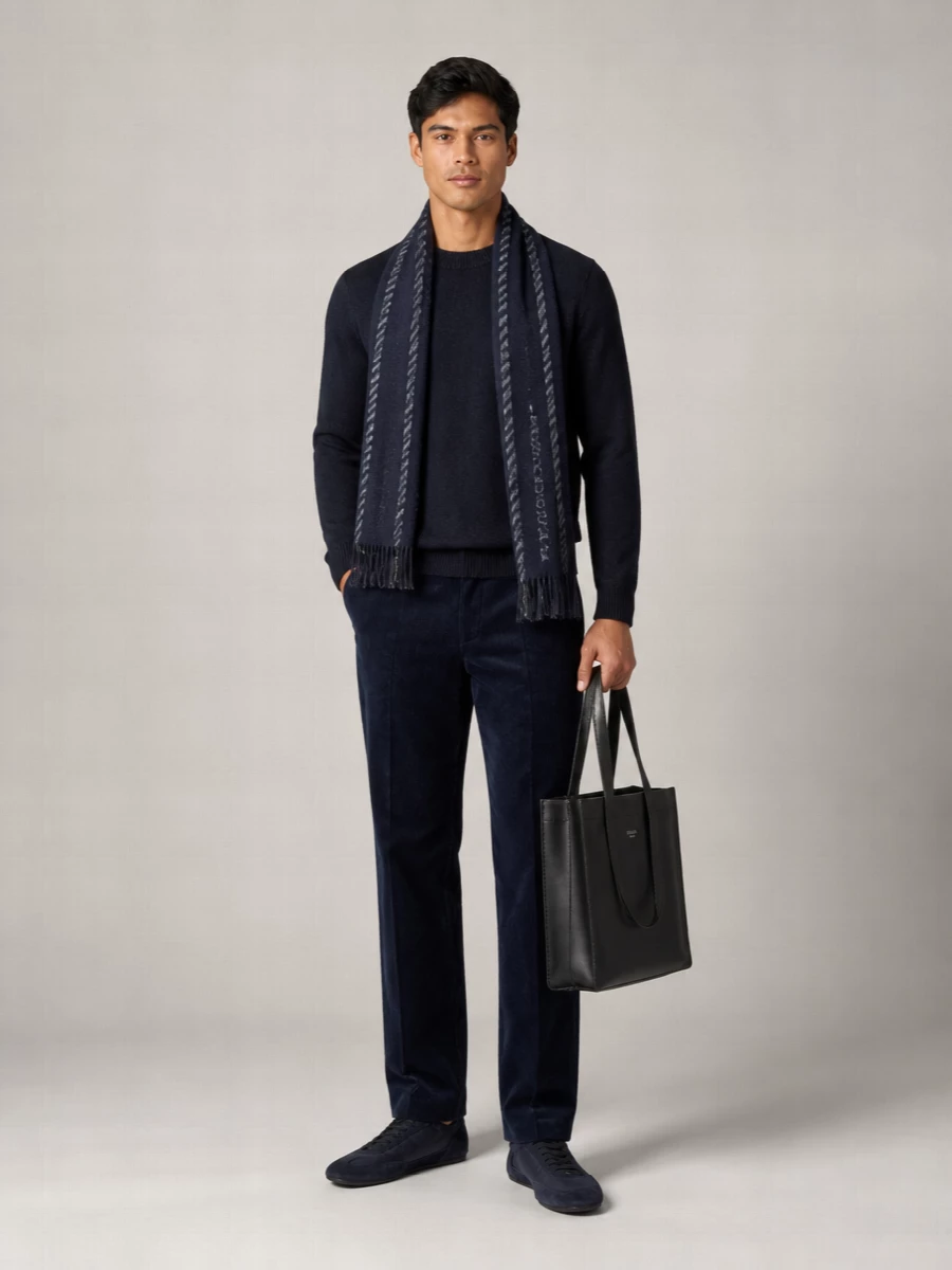 Prada Wool Cashmere Striped Scarf
