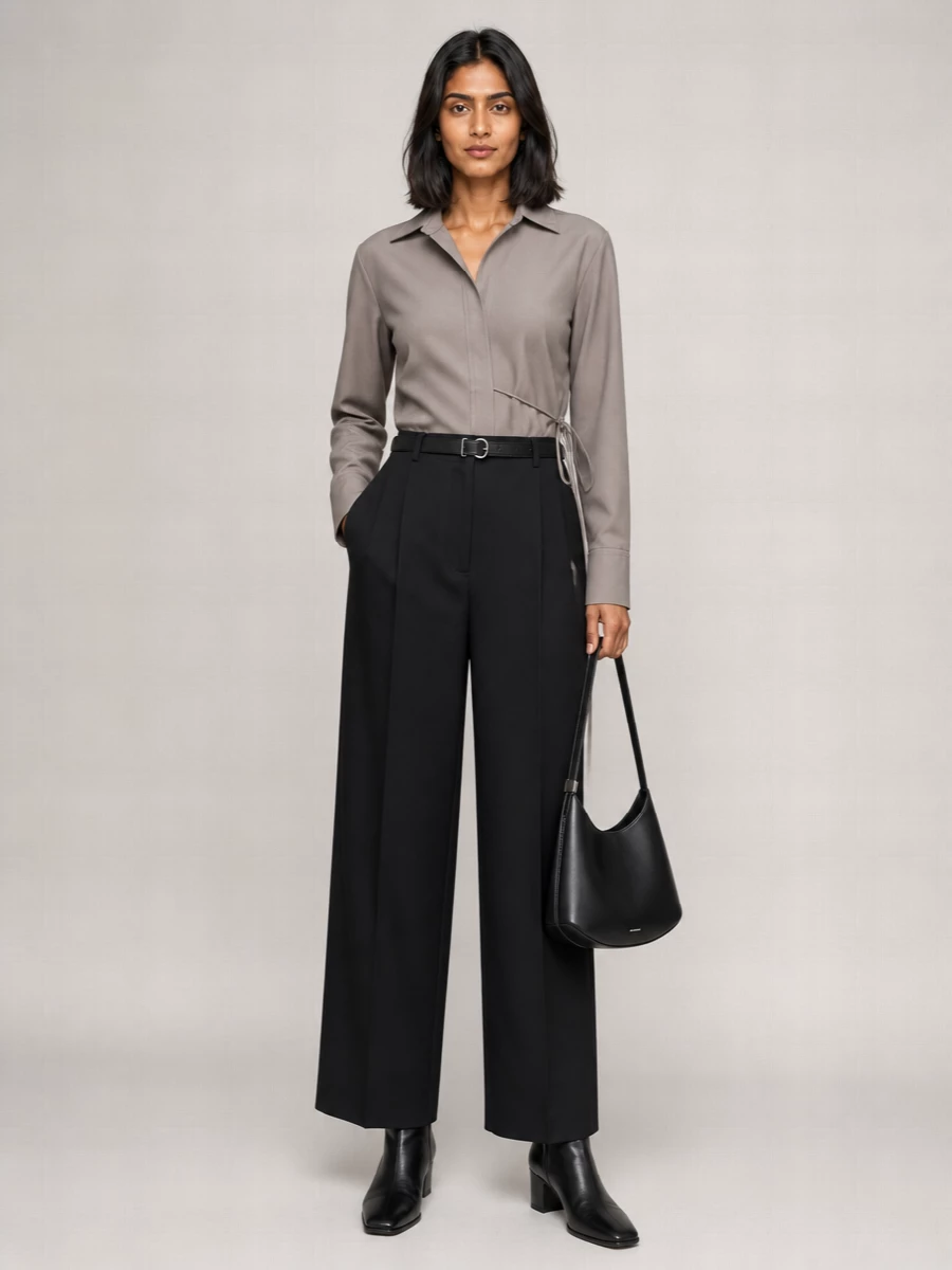 Jil Sander Wool High-Rise Relaxed-Fit Wide-Leg Pleated Trousers