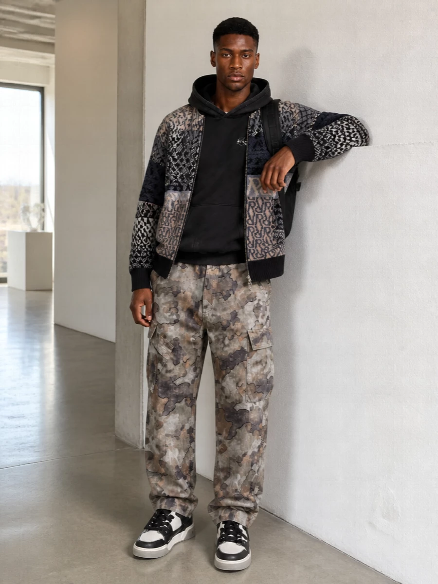 Represent knit jacket cargo pants sneakers