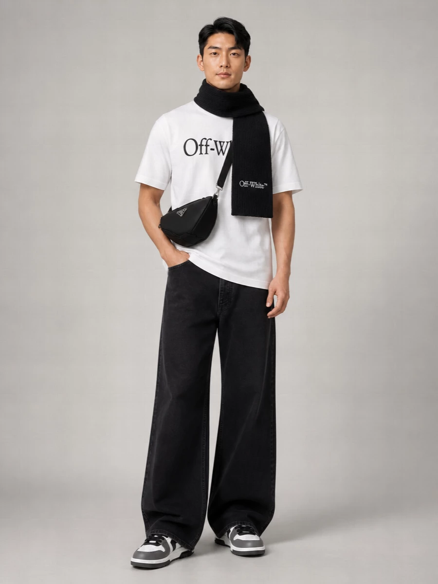 Off-White Cotton Short-Sleeve T-Shirt