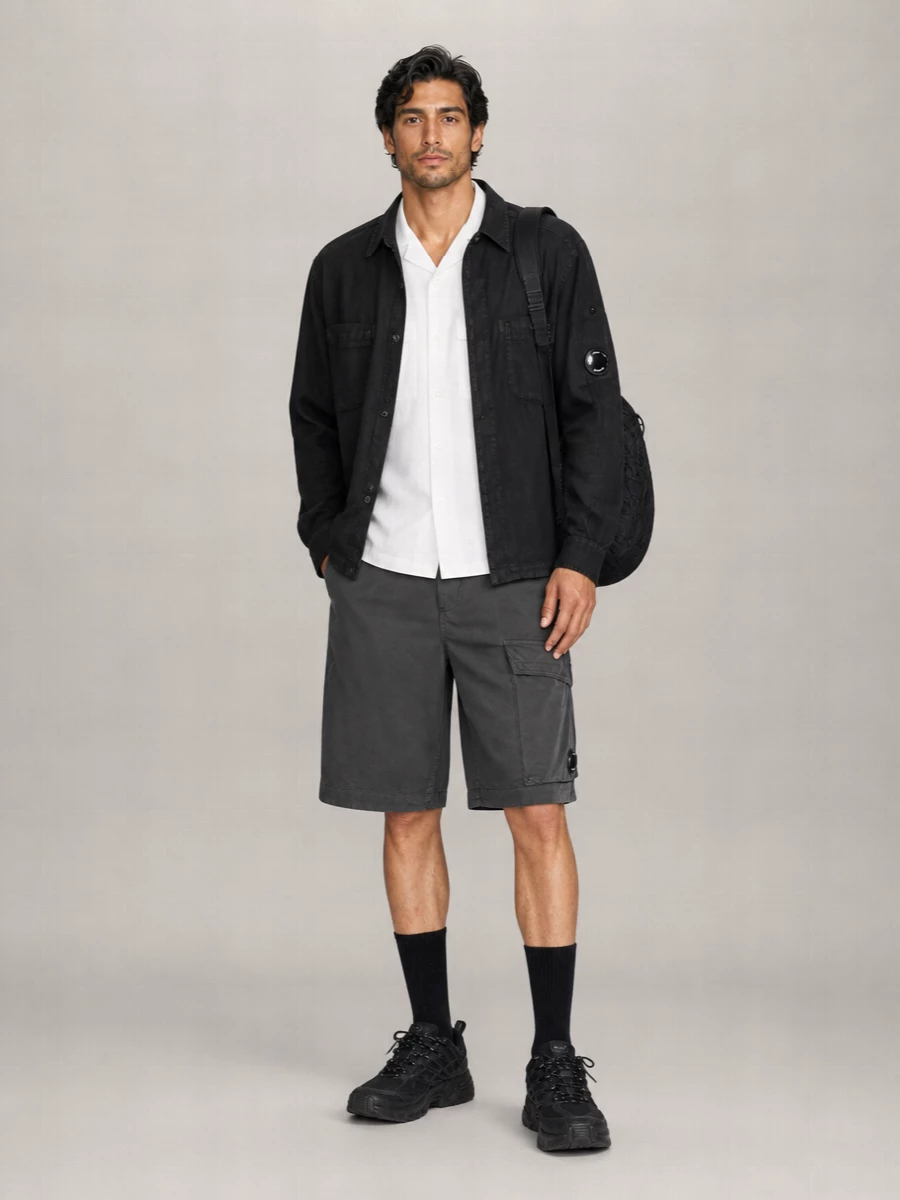 C.p. Company Linen Long-Sleeve Shirt Jacket
