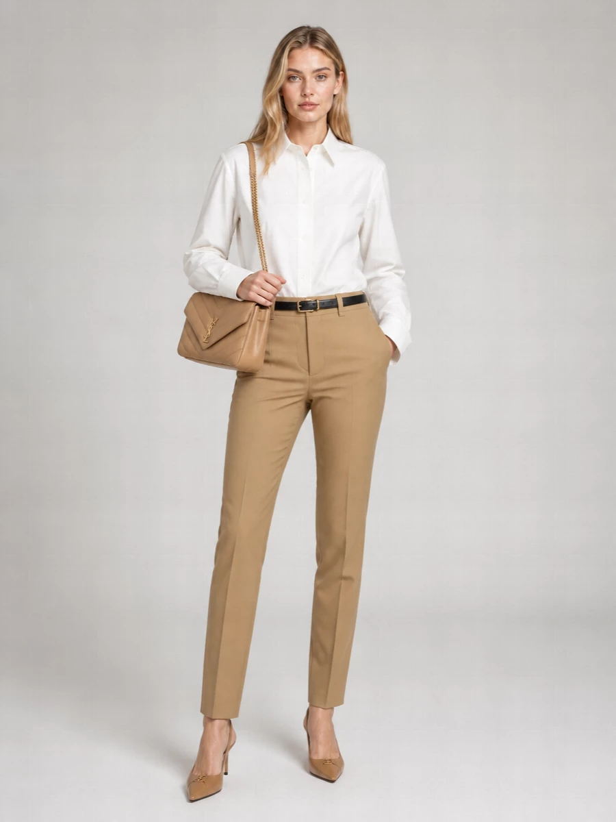 Saint Laurent Cotton Straight-Leg Trousers