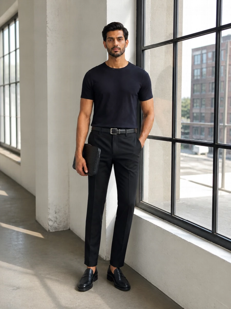 Pt torino trousers navy knit tods loafers