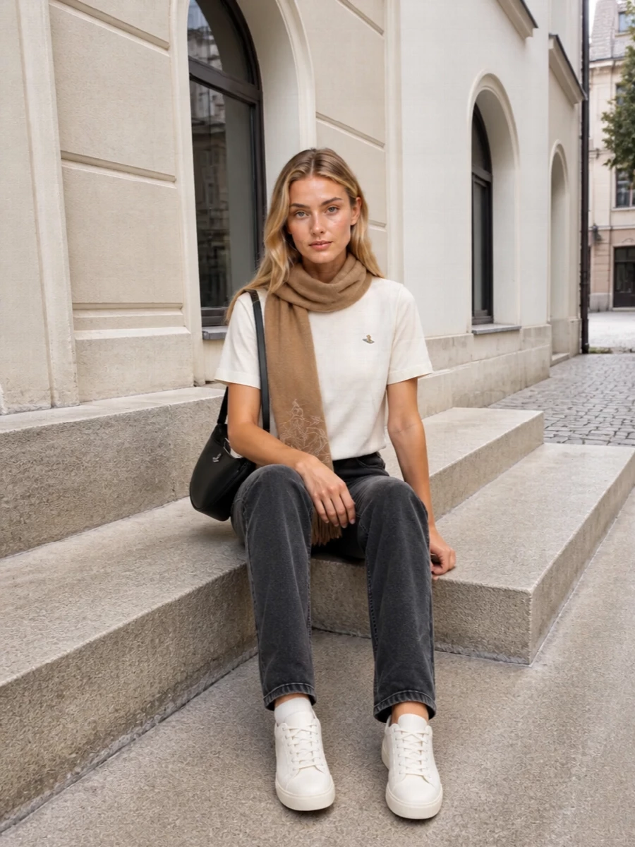 Vivienne westwood tee charcoal jeans sneakers