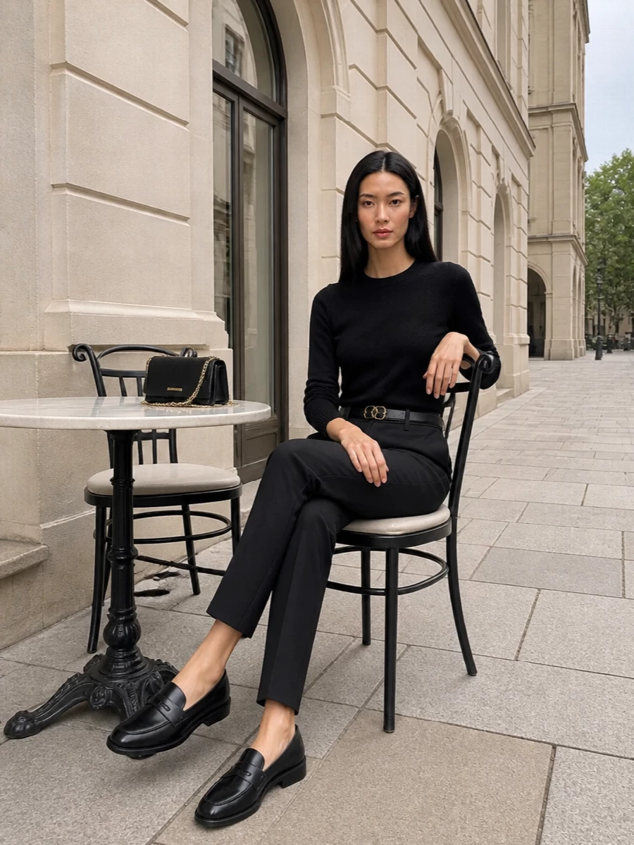 Max mara trousers tods loafers black shoulder bag