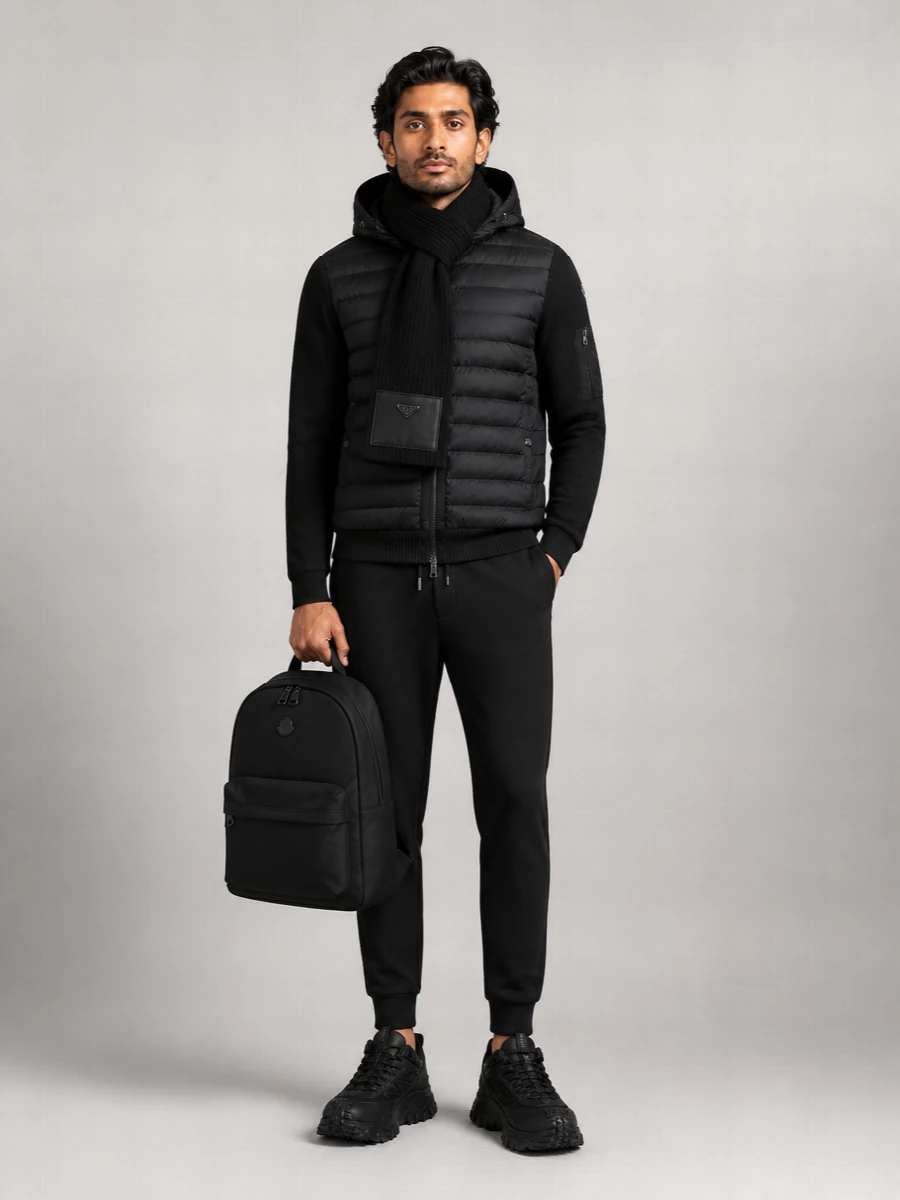 Moncler Down Quilted Hooded Cardigan