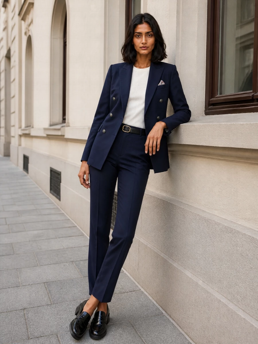 Circolo navy trouser suit tods loafers