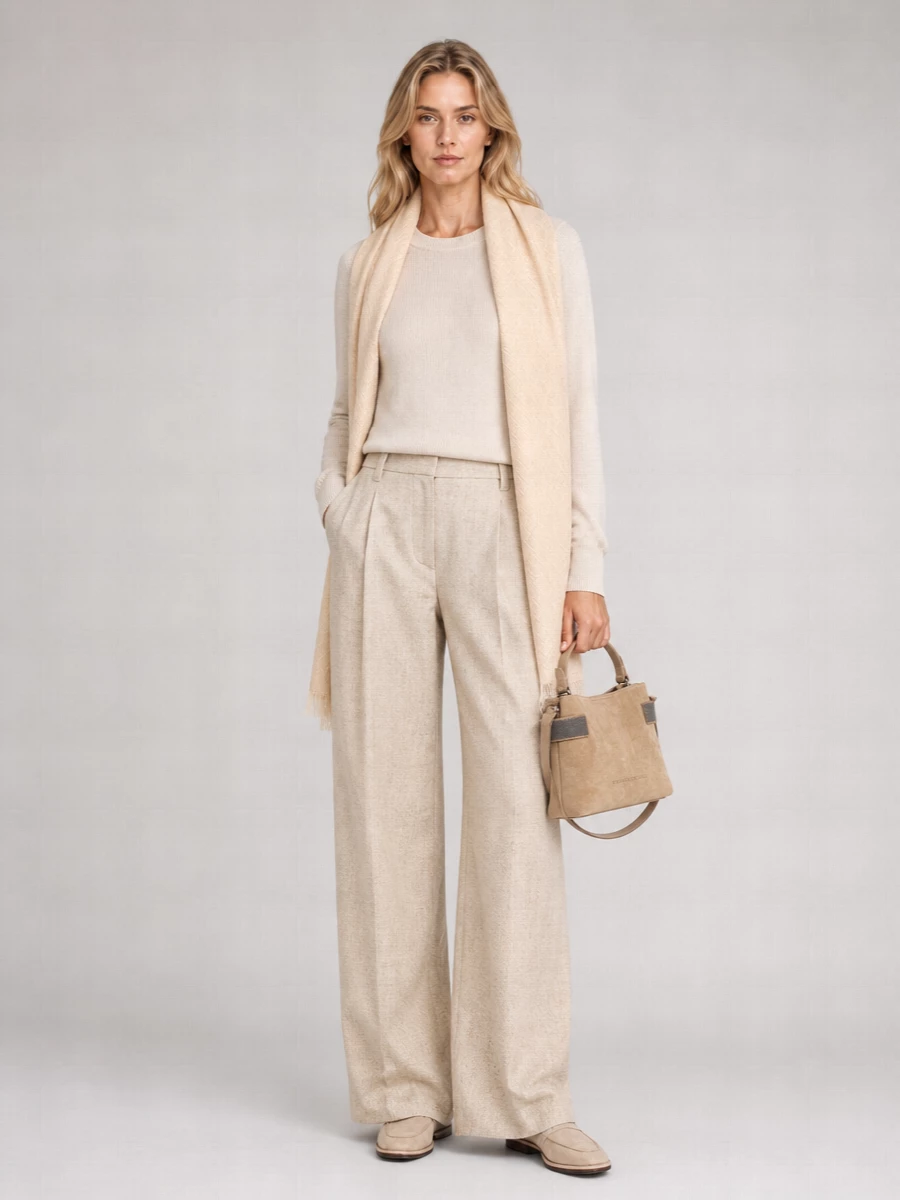 Brunello Cucinelli Cashmere Crew Neck Long Sleeve Sweater