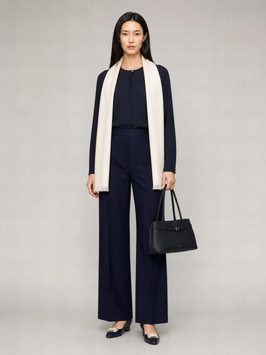 Max Mara virgin wool high-rise wide-leg trousers