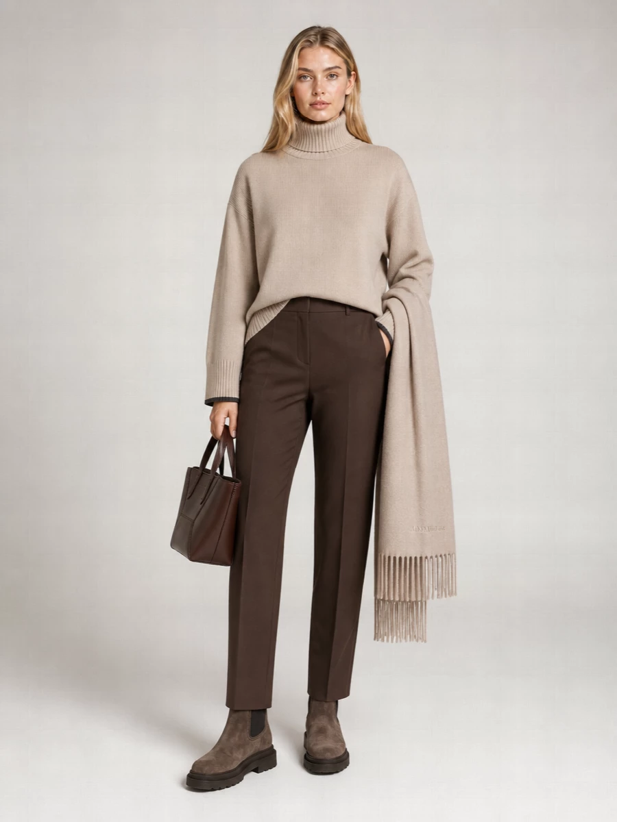 Brunello Cucinelli Fine-Knit Cashmere Striped Turtleneck Sweater