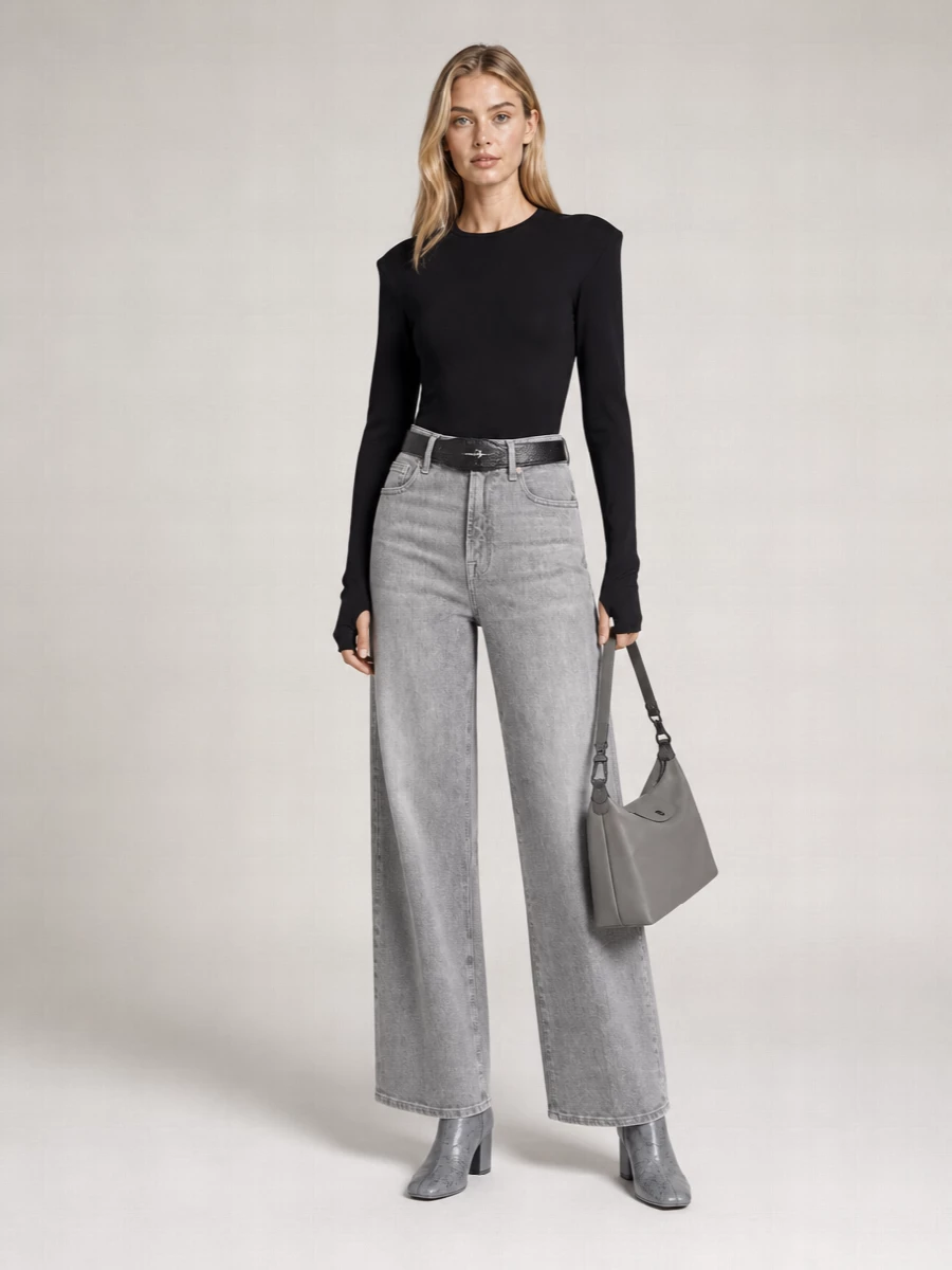 7 For All Mankind Denim Wide-Leg Trousers