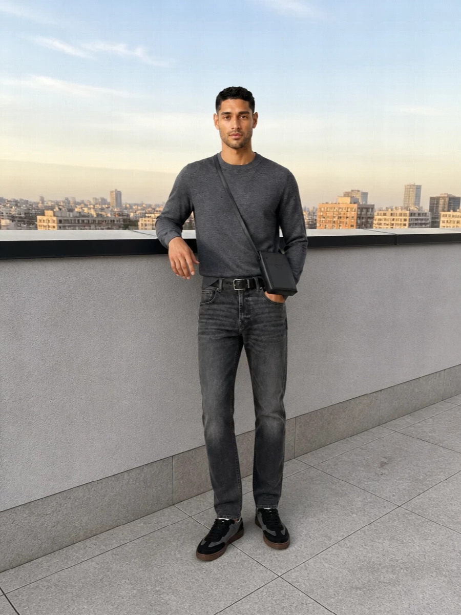 Isabel marant sweater grey jeans axel arigato sneakers
