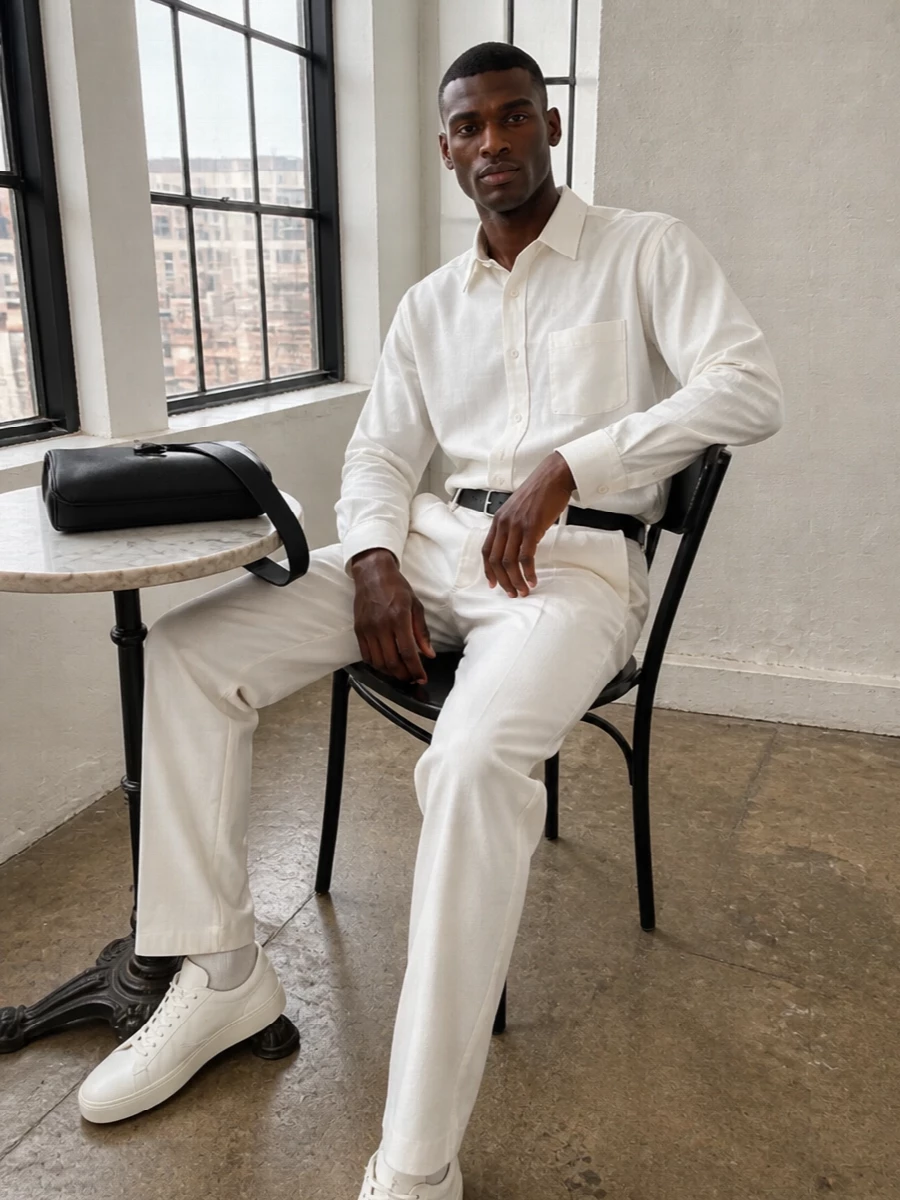 Auralee white shirt brunello cucinelli trouser