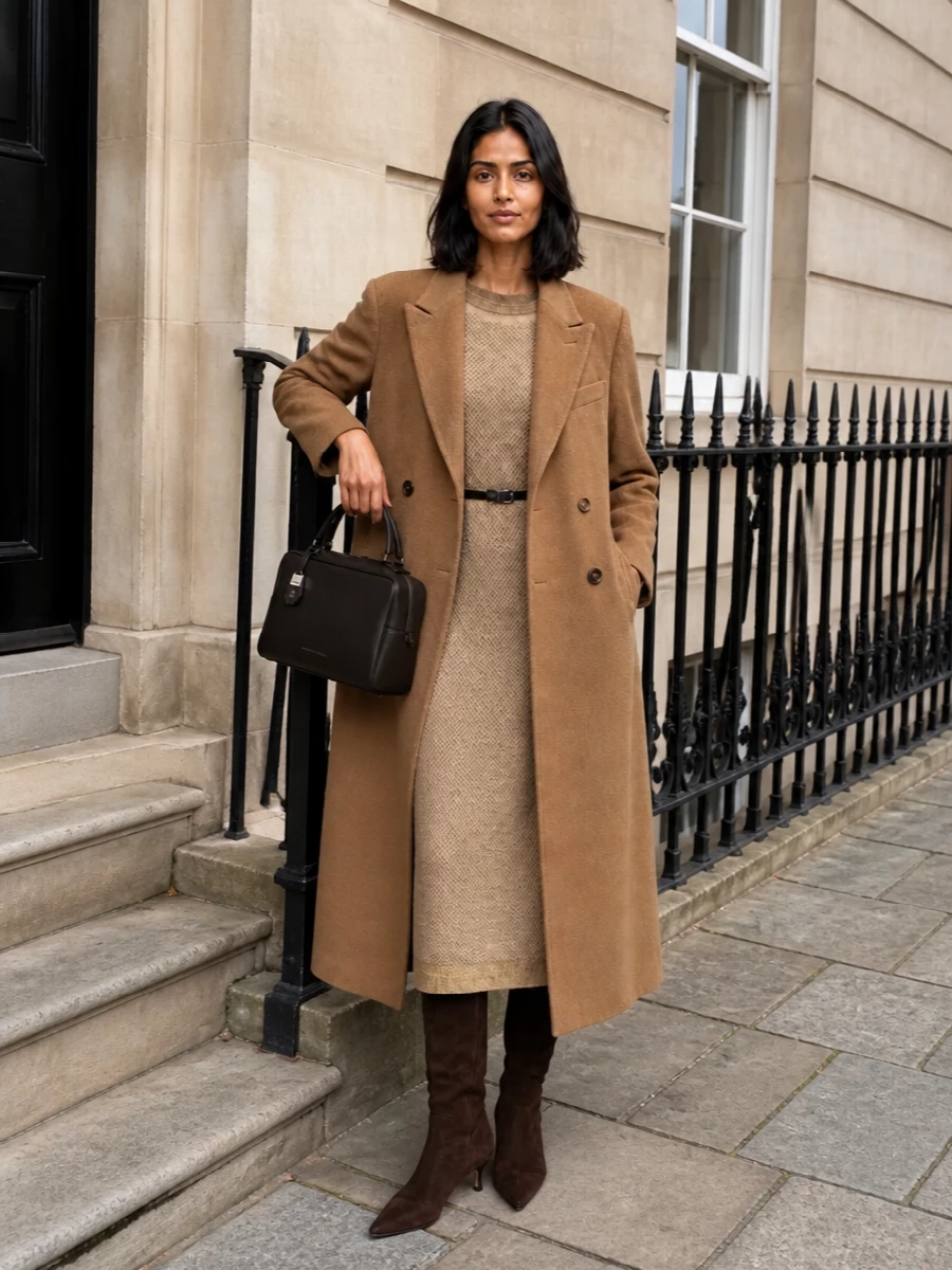 Brunello cucinelli camel dress max mara coat