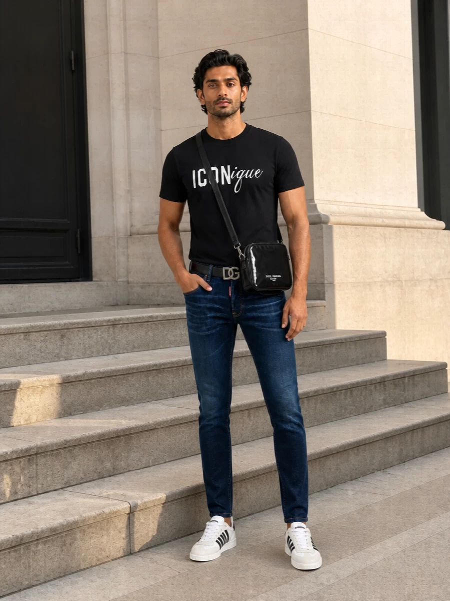 Dsquared2 icon tee slim jeans sneakers