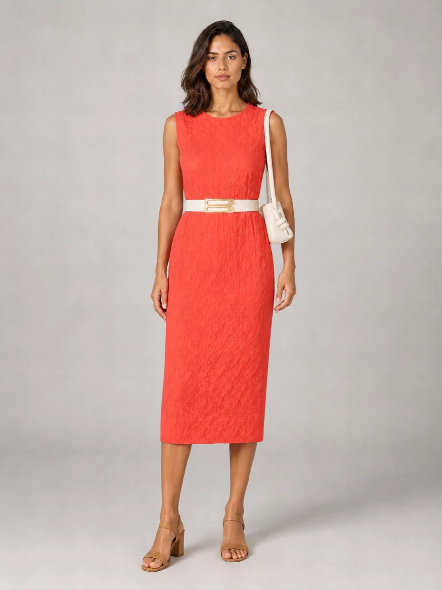 Harris Wharf London Sleeveless Cotton Midi Dress
