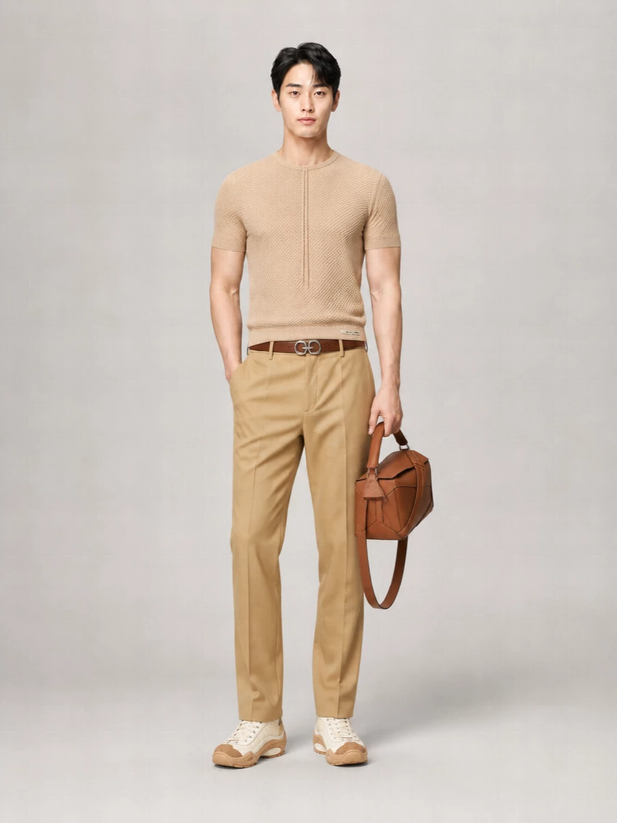Fendi Wool Mesh Short-Sleeve T-Shirt
