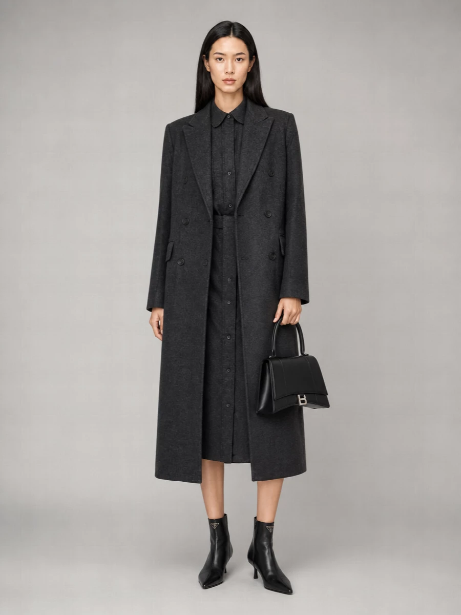 Prada Cashmere Wool Double-Breasted Coat