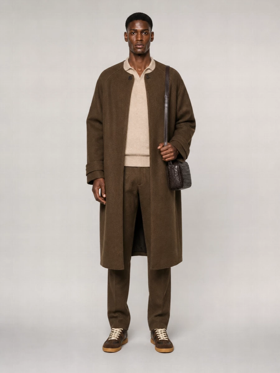 The Row Cashmere Virgin Wool Single Breasted Coat