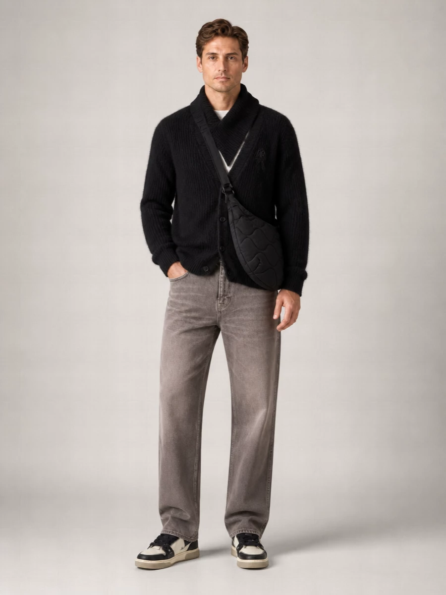 Represent Alpaca Wool Relaxed-Fit V-Neck Cardigan