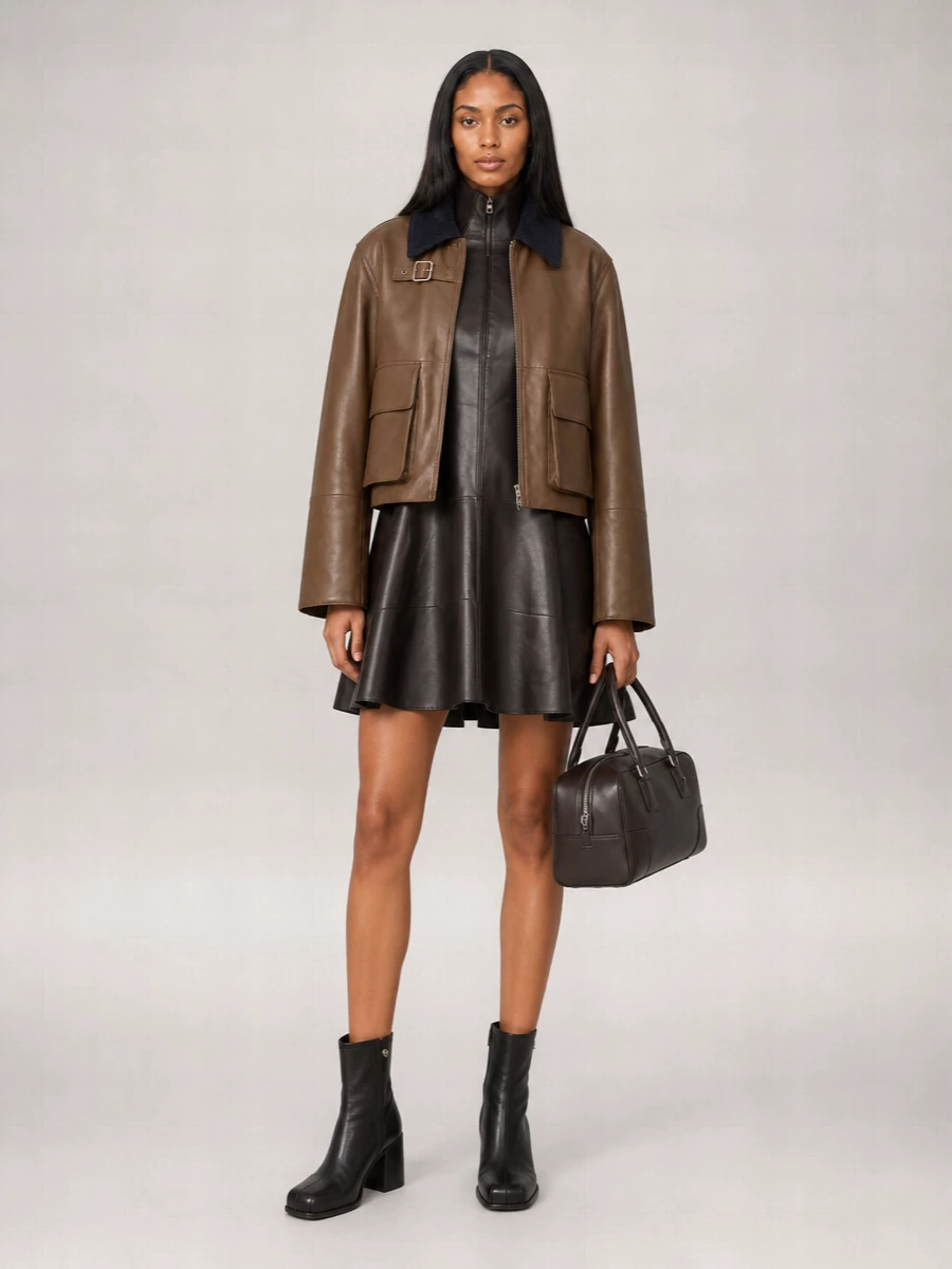 Loewe leather cropped jacket
