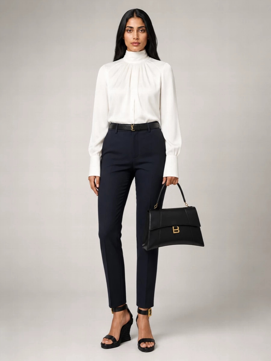 Balmain High-Rise Wool Tapered Trousers