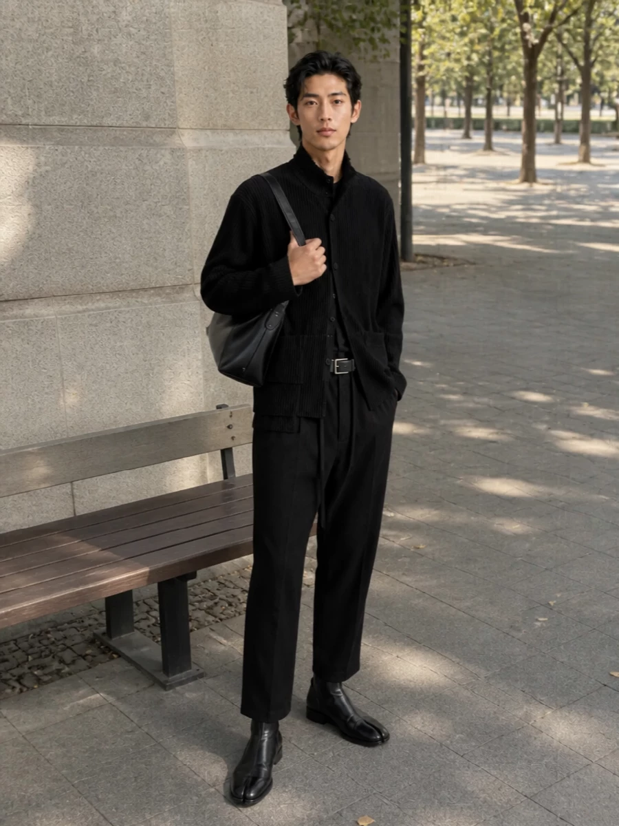 Uma wang cropped trouser homme plisse shirt boots