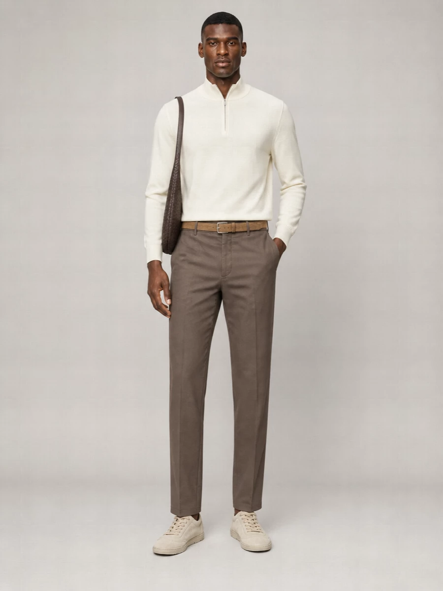 Brunello Cucinelli Cashmere Ribbed Half-Zip High-Collar Sweater