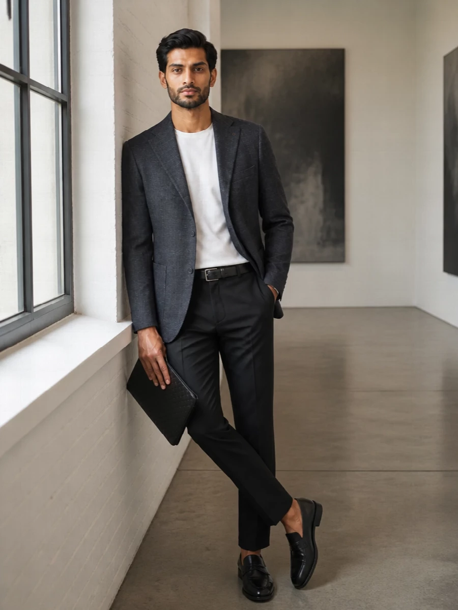 Tagliatore charcoal blazer tailored trousers