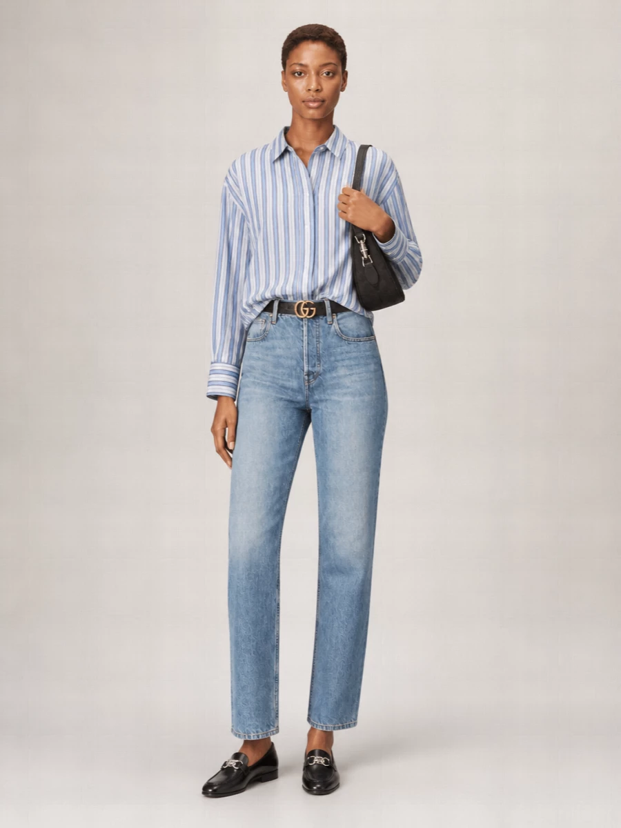 Gucci Denim High-Rise Straight-Leg Jeans