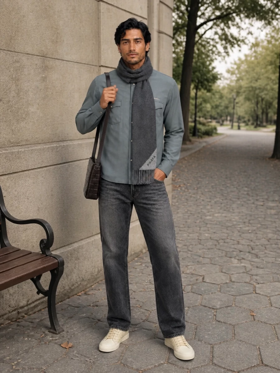 Visvim shirt prada jeans prada sneakers outfit