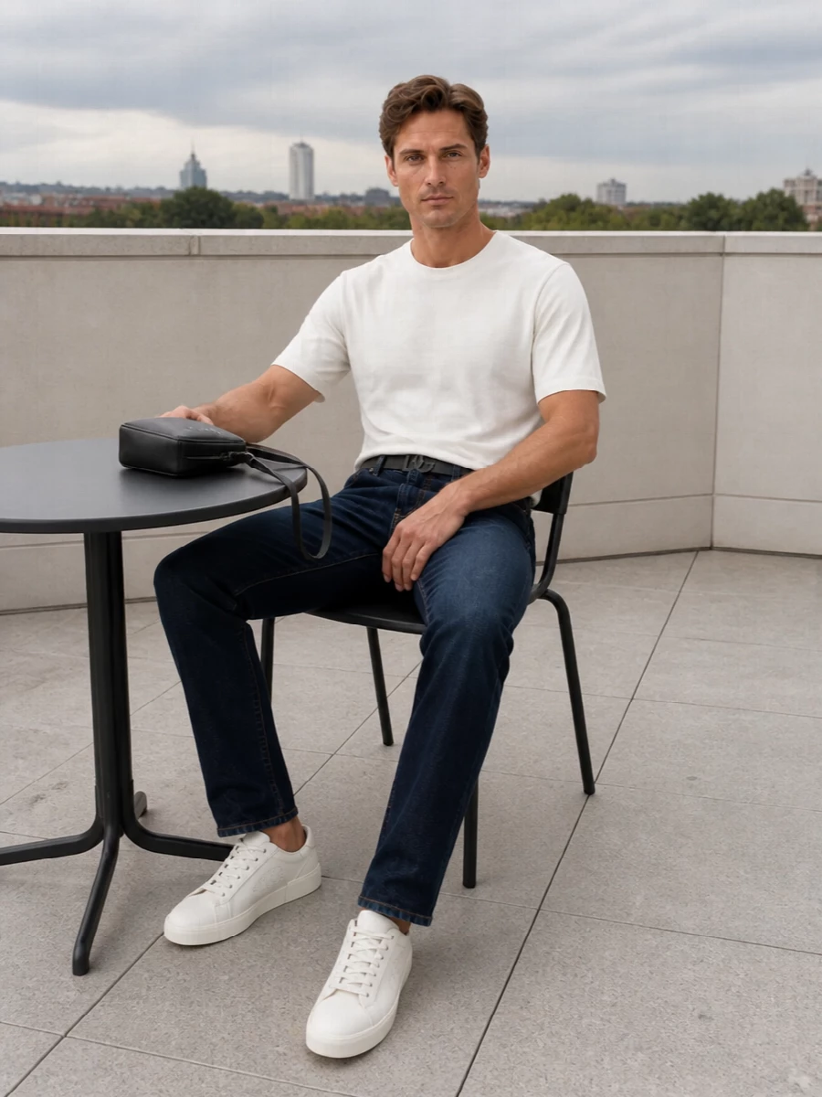 Dolce gabbana white tee dark jeans outfit