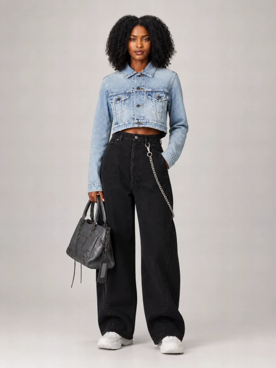 Balenciaga Cropped Denim Jacket