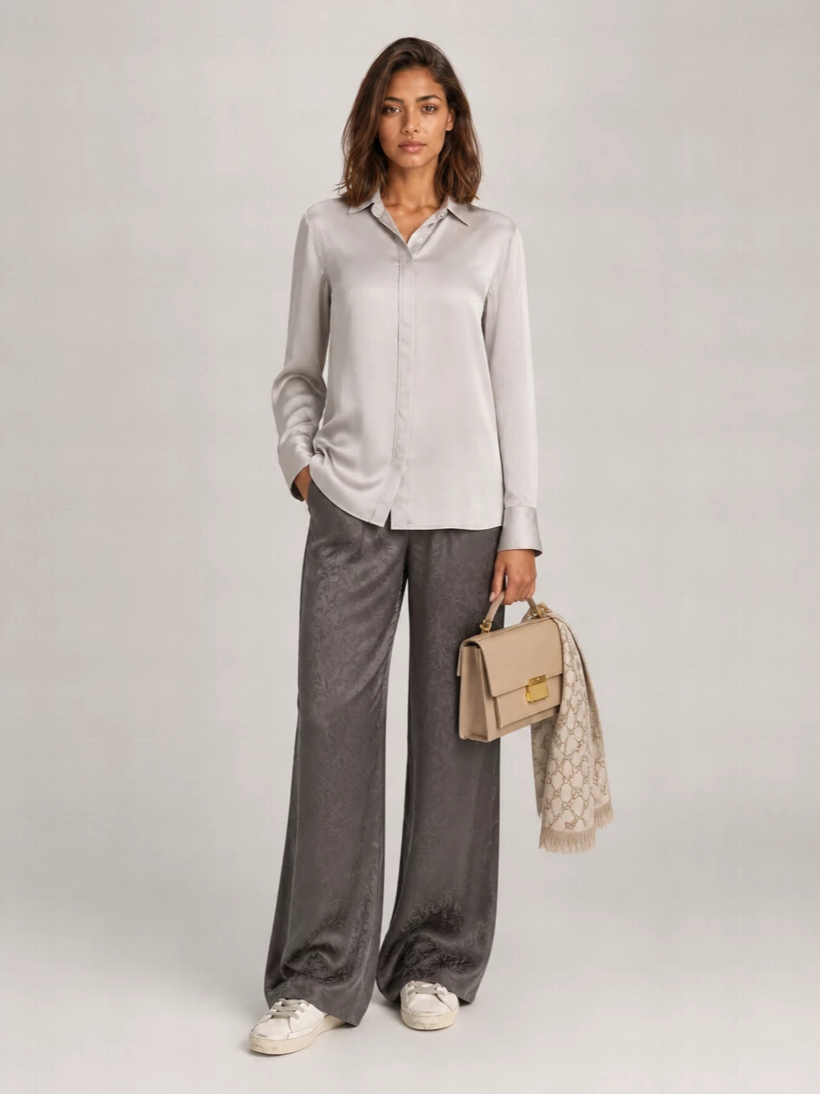 Golden Goose Viscose Jacquard Wide-Leg Pajama Pants