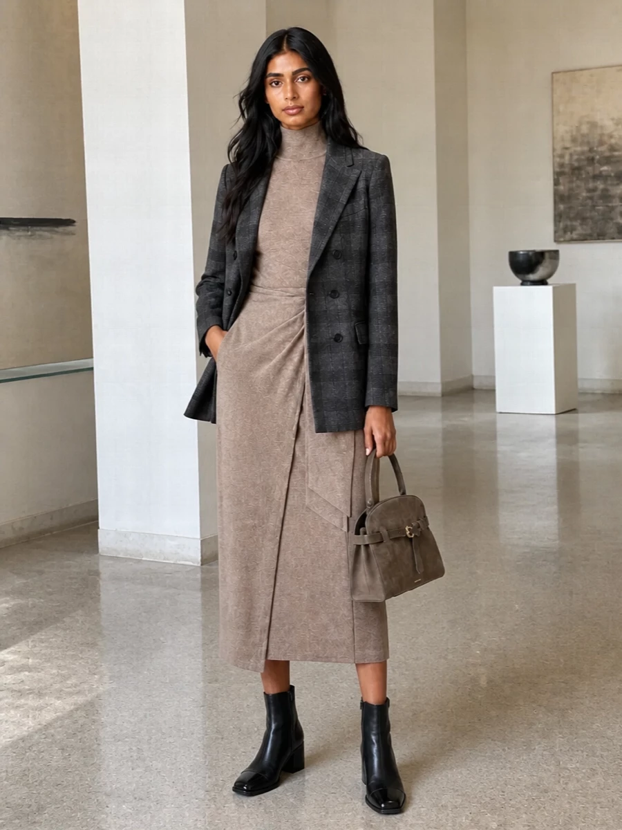 Max mara knit dress circolo blazer outfit