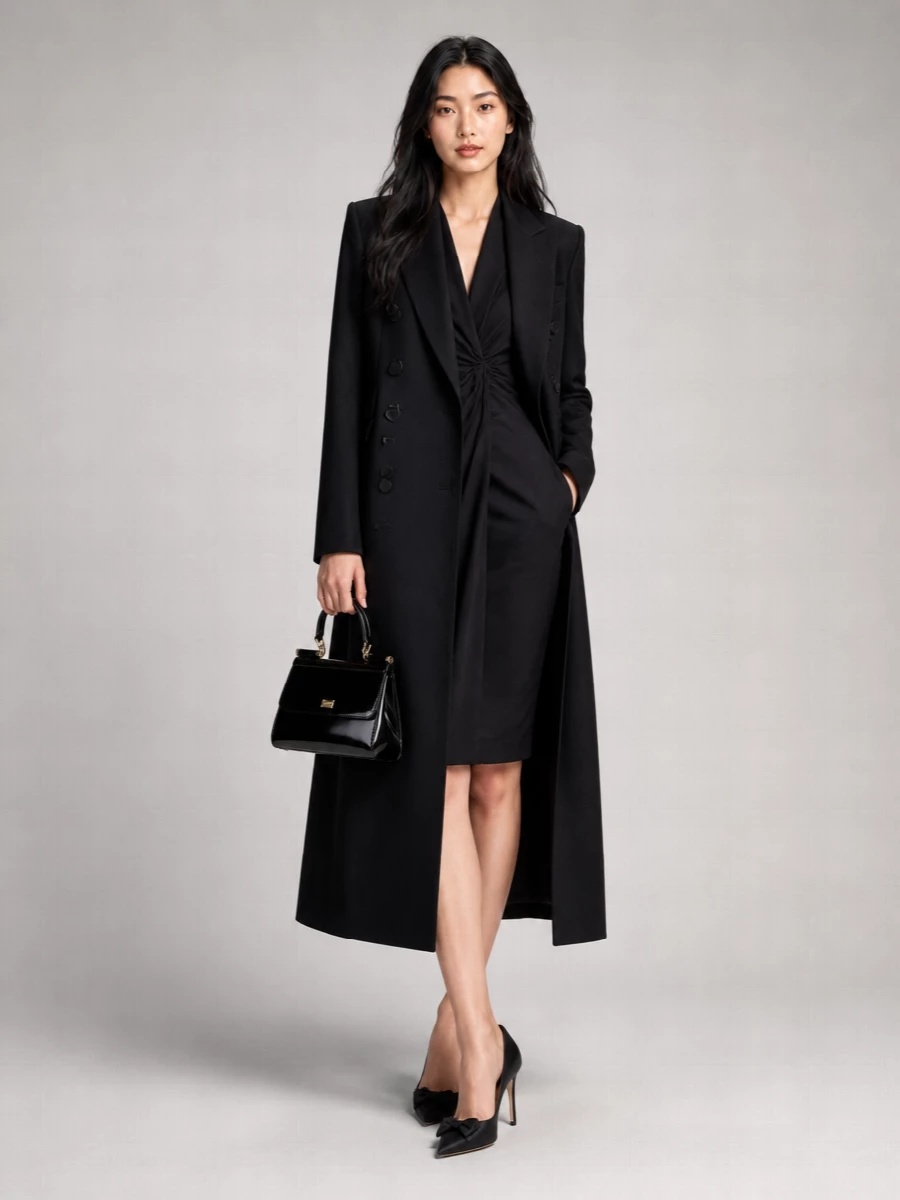 Dolce&Gabbana Virgin Wool Long Double Breasted Coat