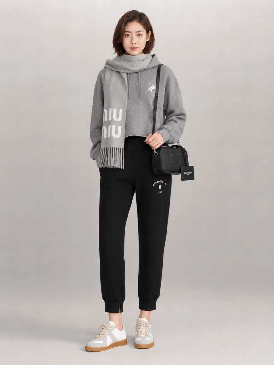 Mm6 Maison Margiela Cropped Long-Sleeve Hoodie