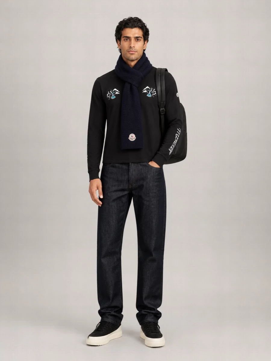 Moncler cotton printed long-sleeve t-shirt