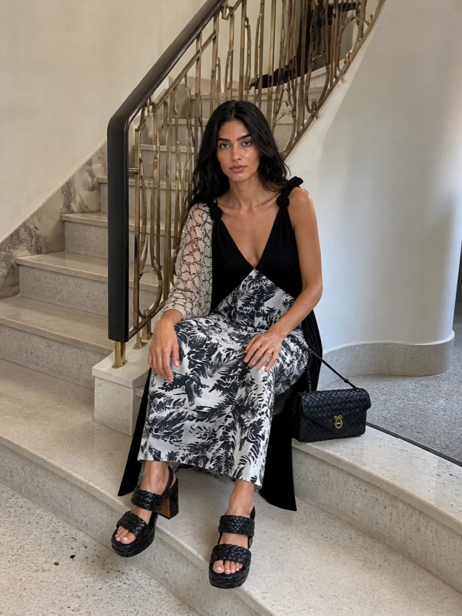 Bottega veneta dress black platform sandals