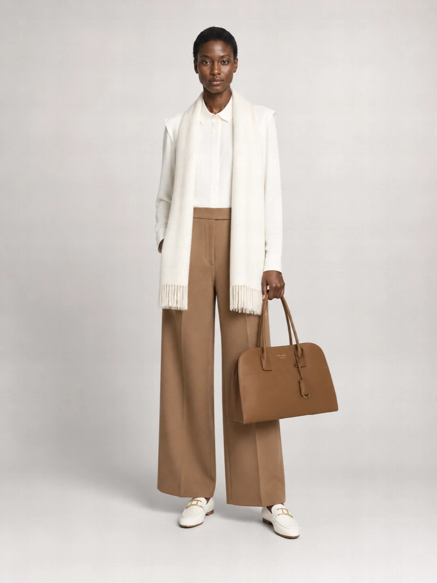 Max Mara Camel Hair Wide-Leg Trousers