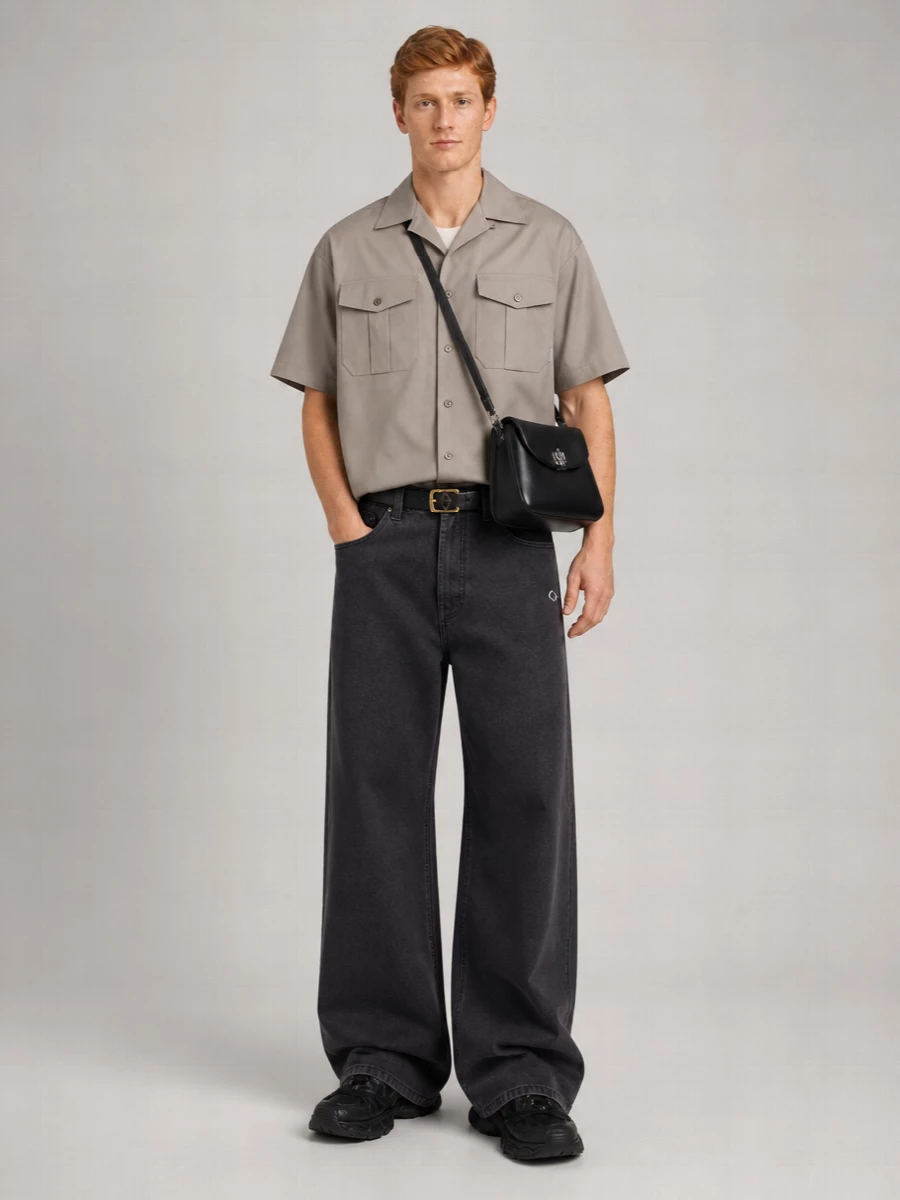 Balenciaga Cotton Double-Layer Short-Sleeve Shirt
