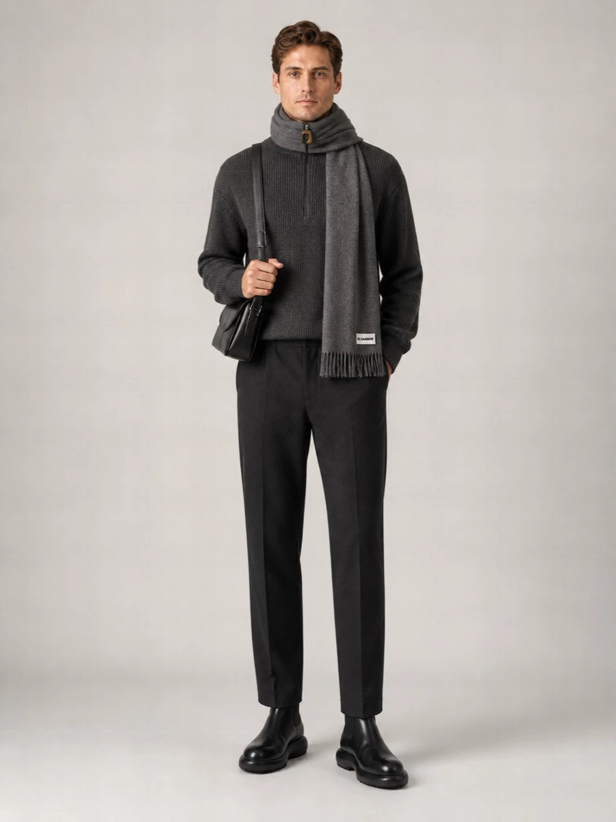 Jw Anderson Ribbed Half-Zip Wool-Cotton Sweater