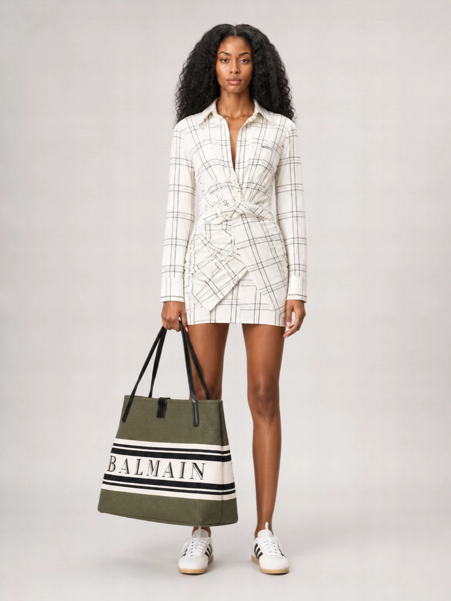 Balmain Release Medium Canvas Tote Bag