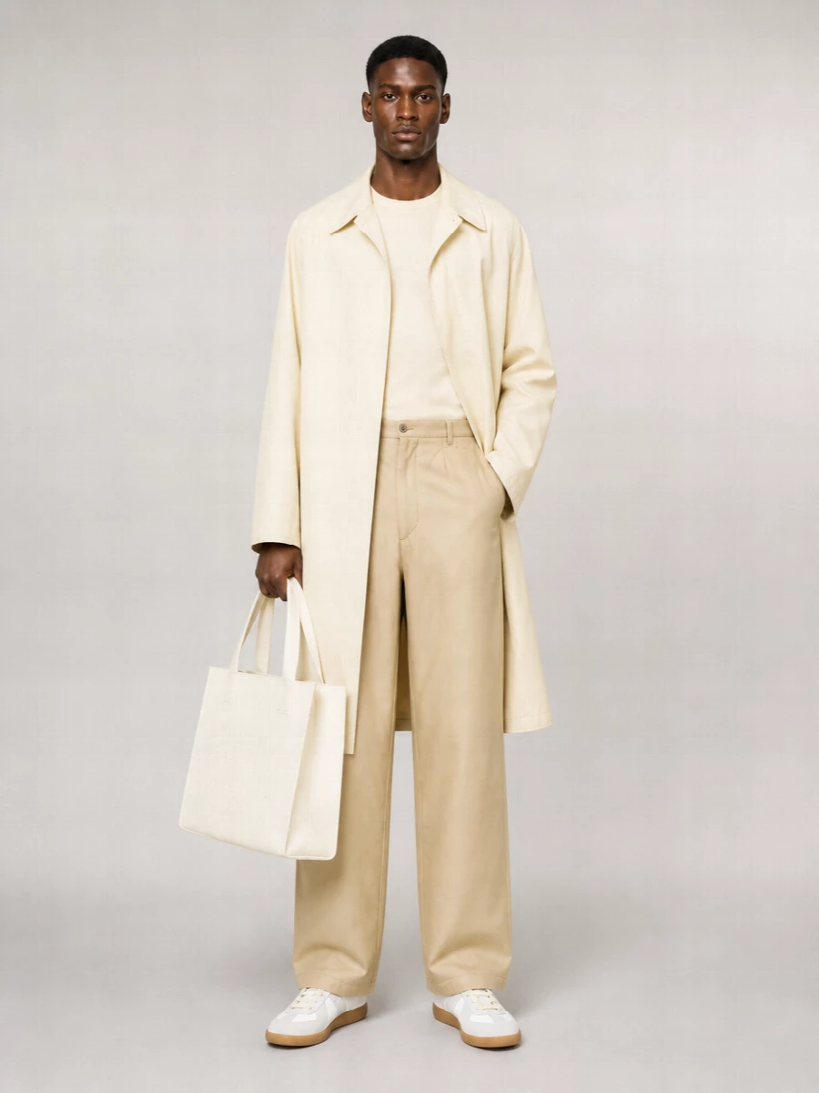 Maison Margiela Cotton Layered Belted Single-Breasted Trench Coat