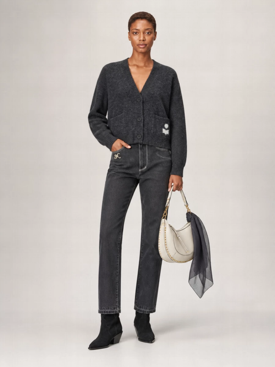 Isabel Marant Etoile Alpaca-Blend Oversized V-Neck Cardigan
