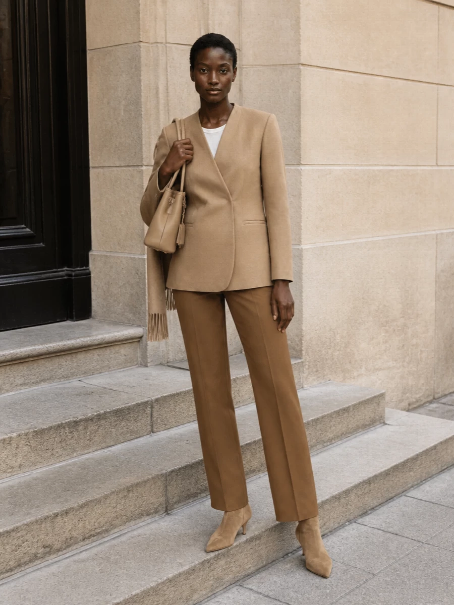 Fabiana filippi camel blazer max mara trousers