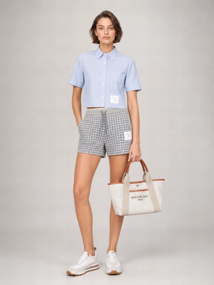 Thom Browne Checked Tweed Knee-Length Shorts