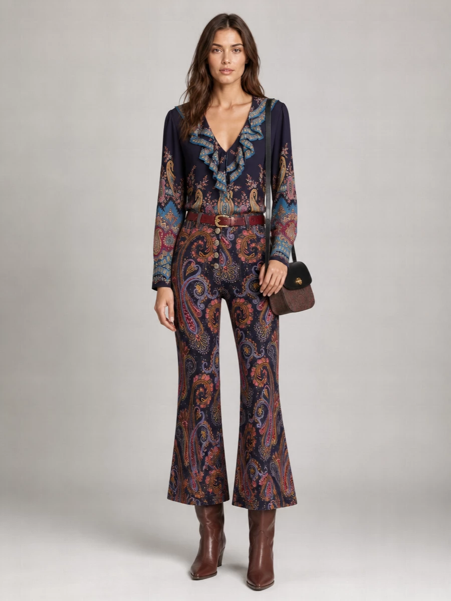 Etro Printed Flared Jeans