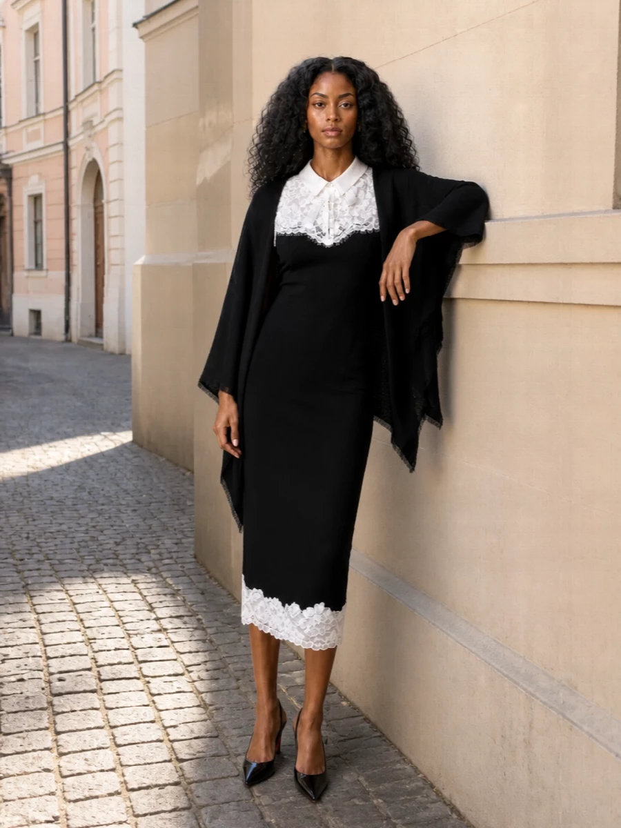 Self portrait lace midi dress louboutin heels